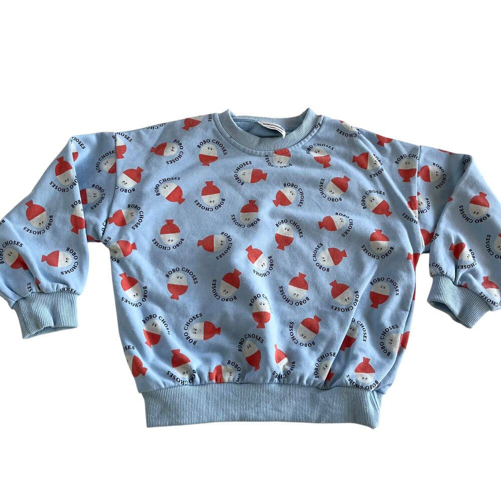 Bobo Choses Babies' Morning Egg Sweatshirt In Blue size 4-5